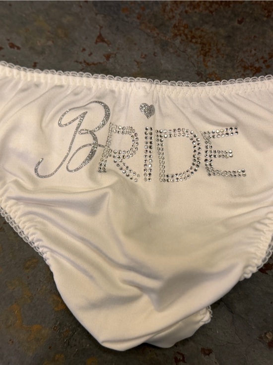 Victoria's Secret Other - NWOT Victoria's Secret I Do Glitter Rhinestone Bride White Bikini Panty